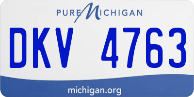 MI license plate DKV4763