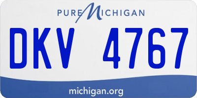 MI license plate DKV4767