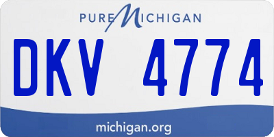 MI license plate DKV4774