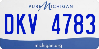 MI license plate DKV4783