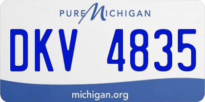 MI license plate DKV4835