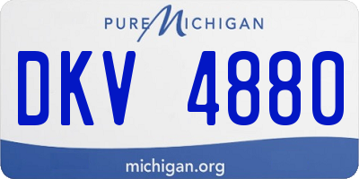 MI license plate DKV4880