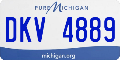 MI license plate DKV4889