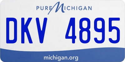 MI license plate DKV4895