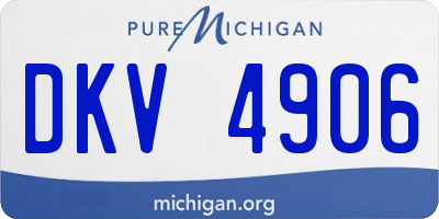 MI license plate DKV4906