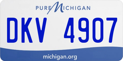 MI license plate DKV4907