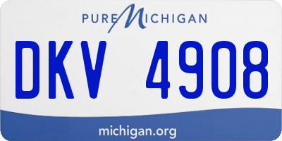 MI license plate DKV4908