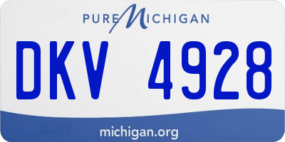 MI license plate DKV4928