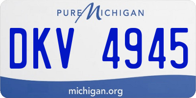MI license plate DKV4945