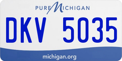 MI license plate DKV5035