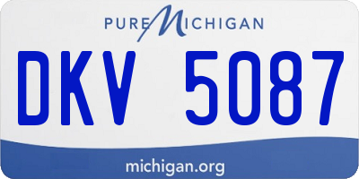 MI license plate DKV5087