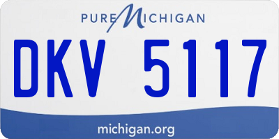 MI license plate DKV5117