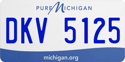 MI license plate DKV5125