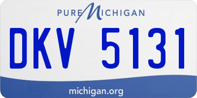 MI license plate DKV5131
