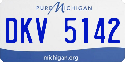 MI license plate DKV5142