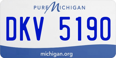 MI license plate DKV5190