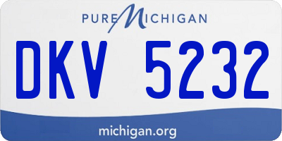 MI license plate DKV5232