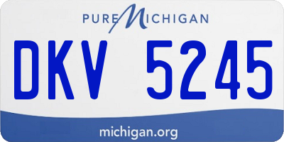 MI license plate DKV5245