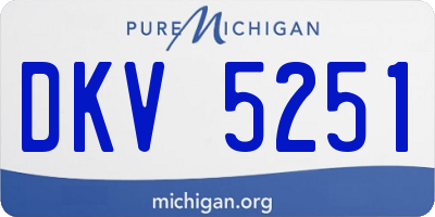 MI license plate DKV5251