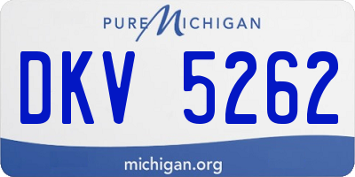MI license plate DKV5262