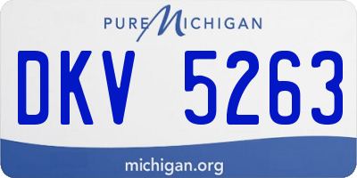 MI license plate DKV5263