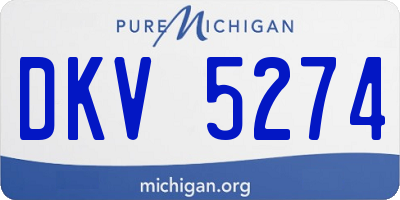 MI license plate DKV5274