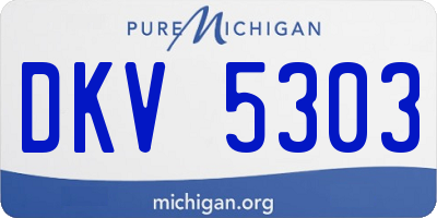 MI license plate DKV5303