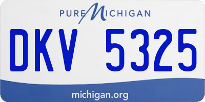 MI license plate DKV5325