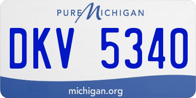MI license plate DKV5340