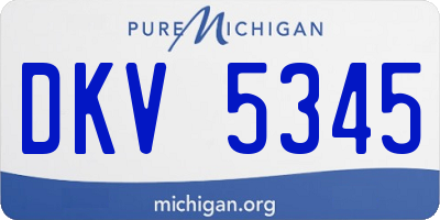 MI license plate DKV5345