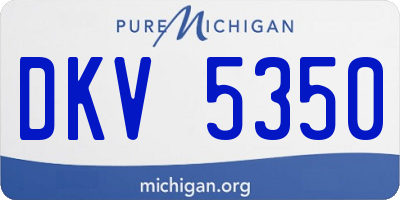 MI license plate DKV5350