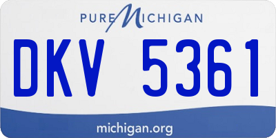 MI license plate DKV5361