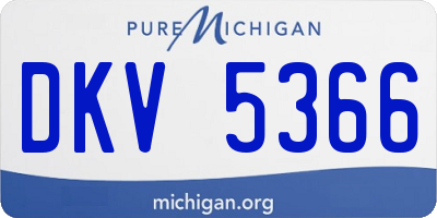MI license plate DKV5366