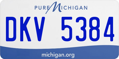 MI license plate DKV5384