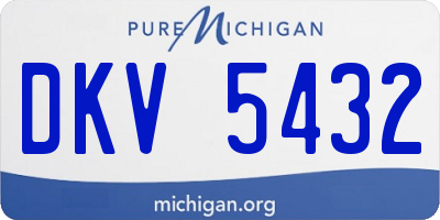 MI license plate DKV5432