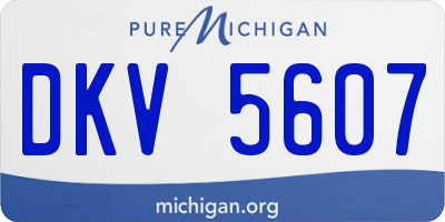MI license plate DKV5607