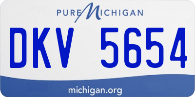 MI license plate DKV5654