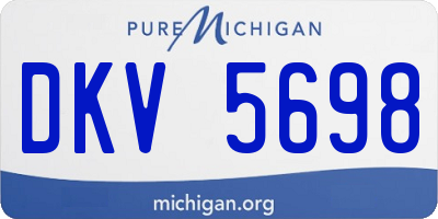MI license plate DKV5698