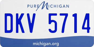 MI license plate DKV5714