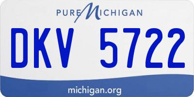 MI license plate DKV5722