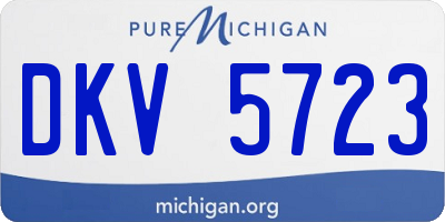 MI license plate DKV5723