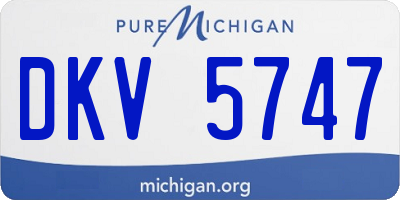 MI license plate DKV5747