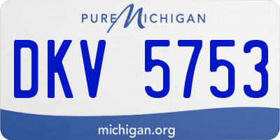 MI license plate DKV5753