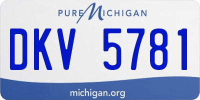 MI license plate DKV5781