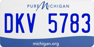 MI license plate DKV5783