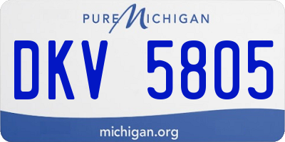 MI license plate DKV5805