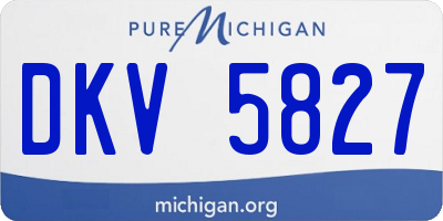 MI license plate DKV5827