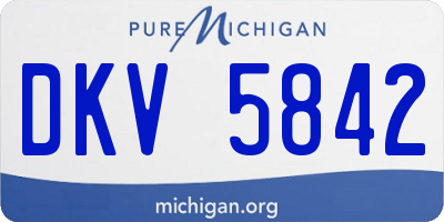 MI license plate DKV5842