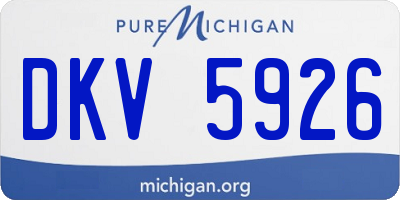 MI license plate DKV5926