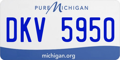 MI license plate DKV5950
